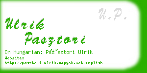 ulrik pasztori business card